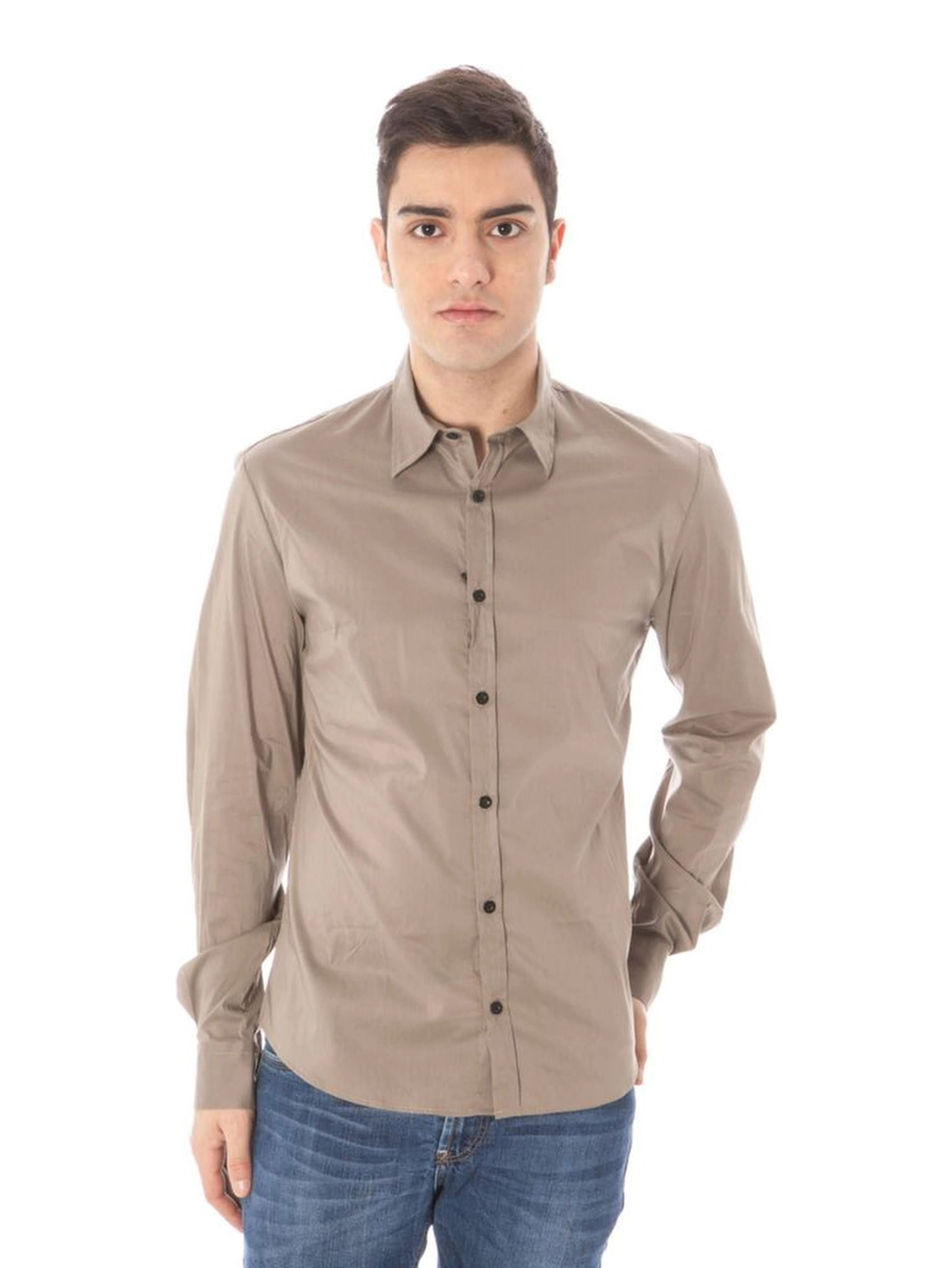 Green Cotton Men Shirt