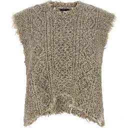 Gray Wool Sleeveless Jacket