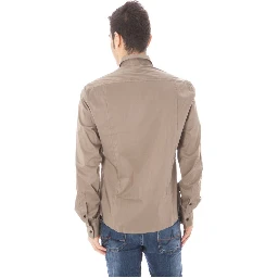 Green Cotton Men Shirt