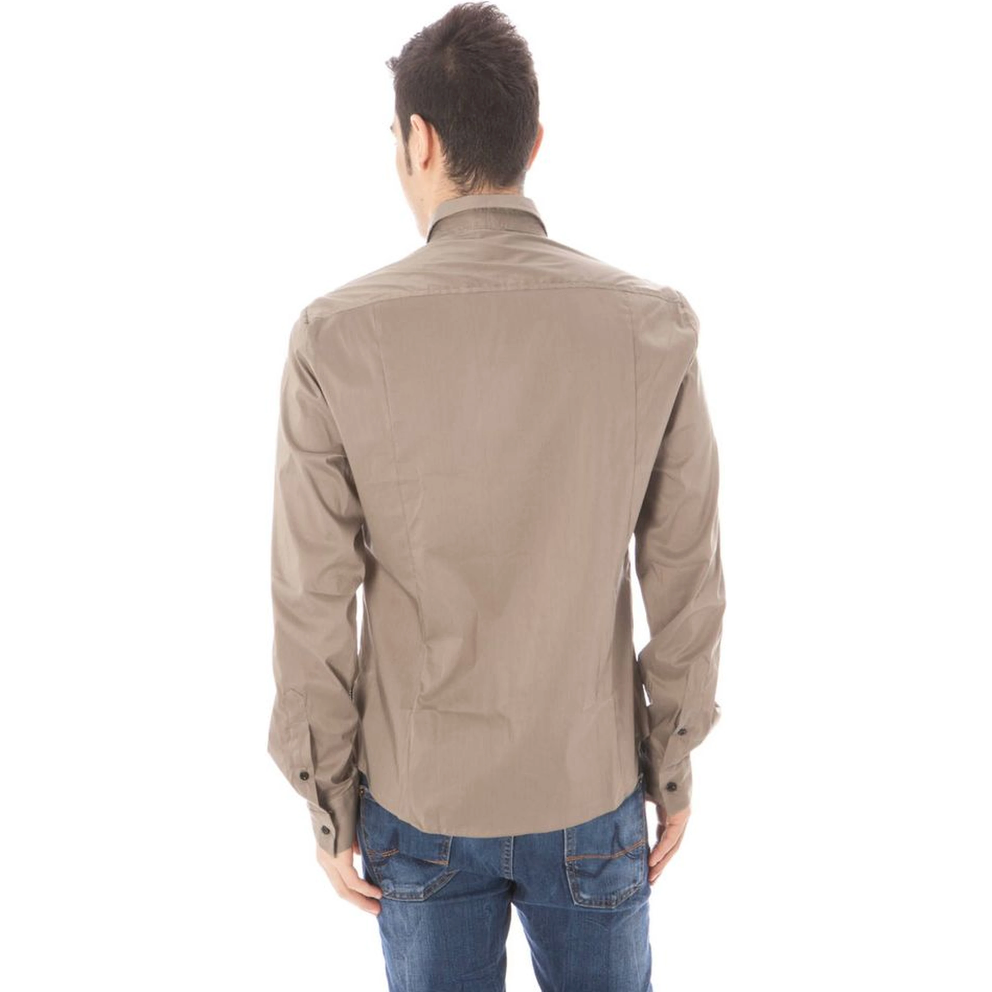 Green Cotton Men Shirt