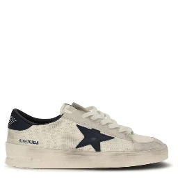 Beige Calf Leather Bos Taurus Athletic Sneakers
