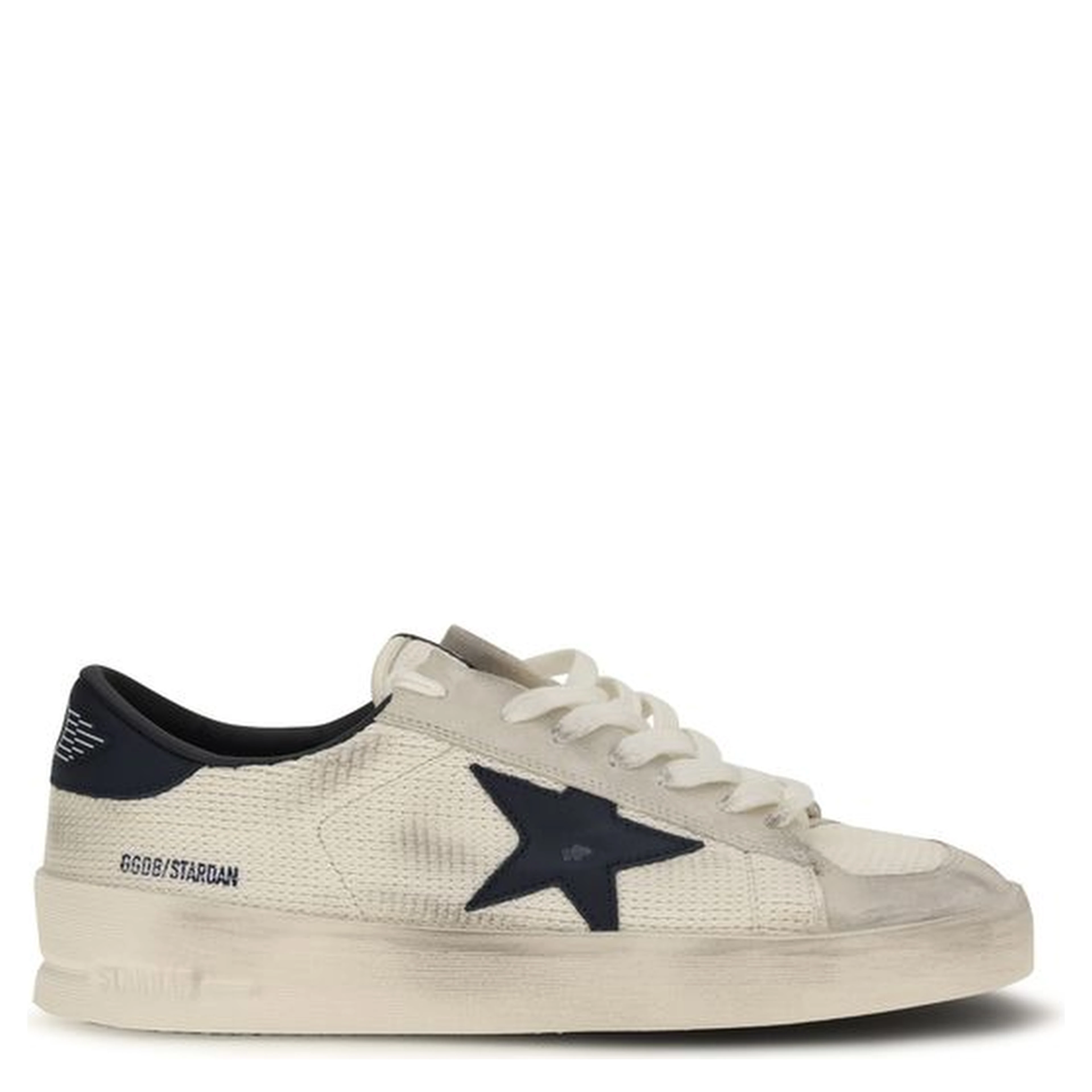 Beige Calf Leather Bos Taurus Athletic Sneakers