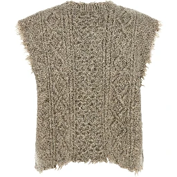 Gray Wool Sleeveless Jacket