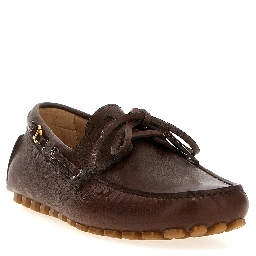 Brown Buffalo Leather Slip-On Loafers