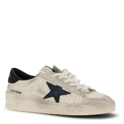 Beige Calf Leather Bos Taurus Athletic Sneakers
