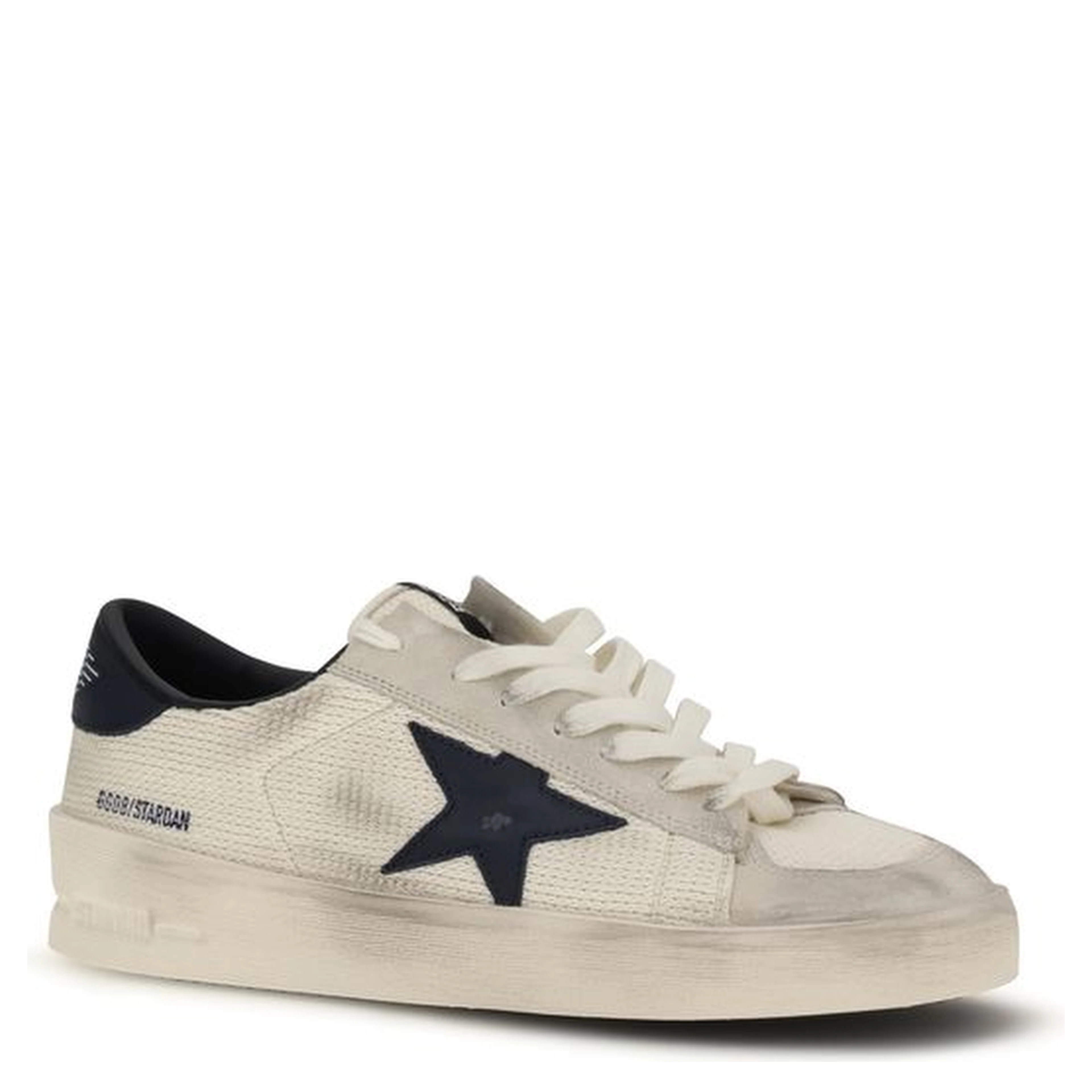Beige Calf Leather Bos Taurus Athletic Sneakers