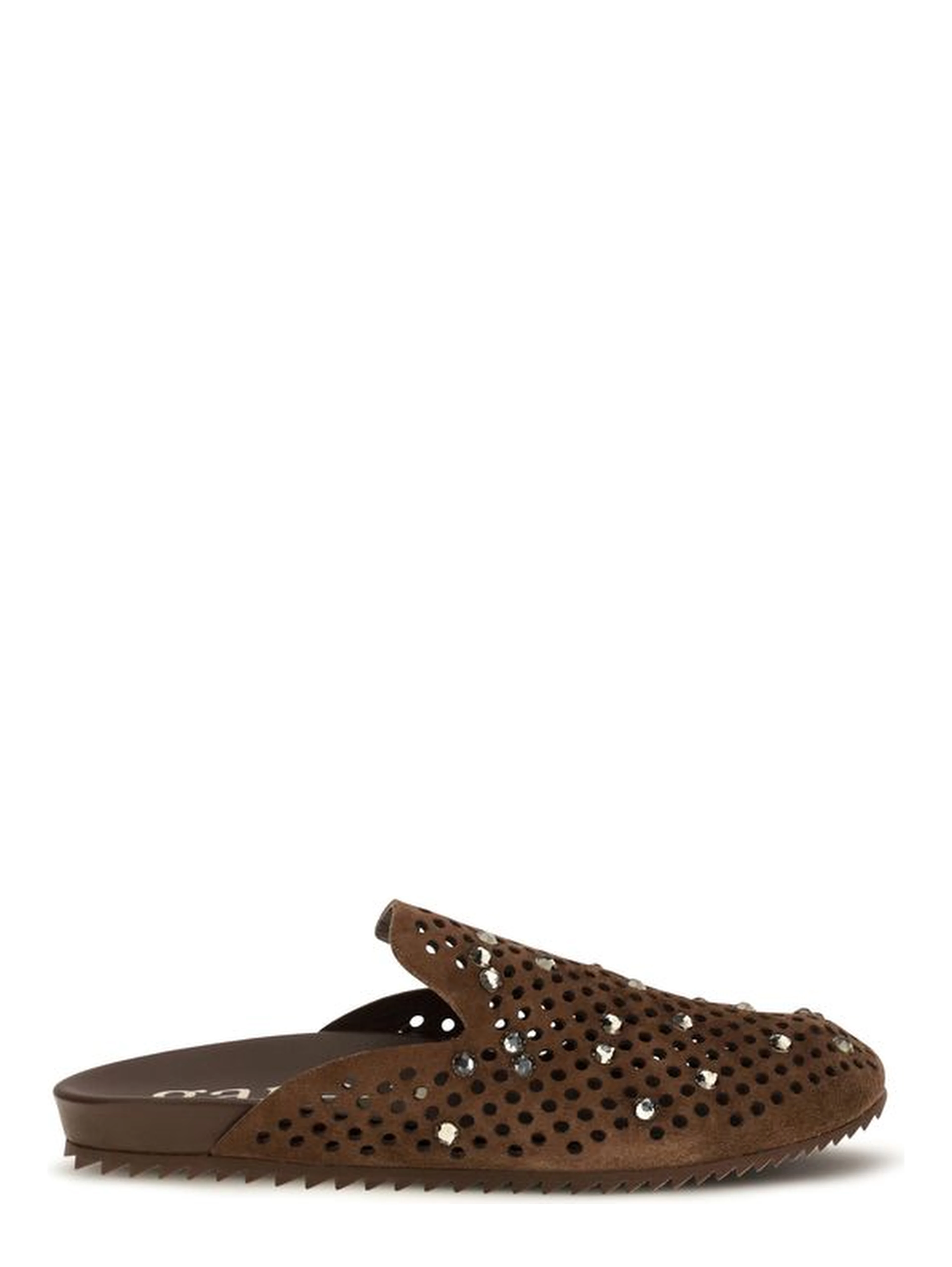 Brown Calf Leather Bos Taurus Mules