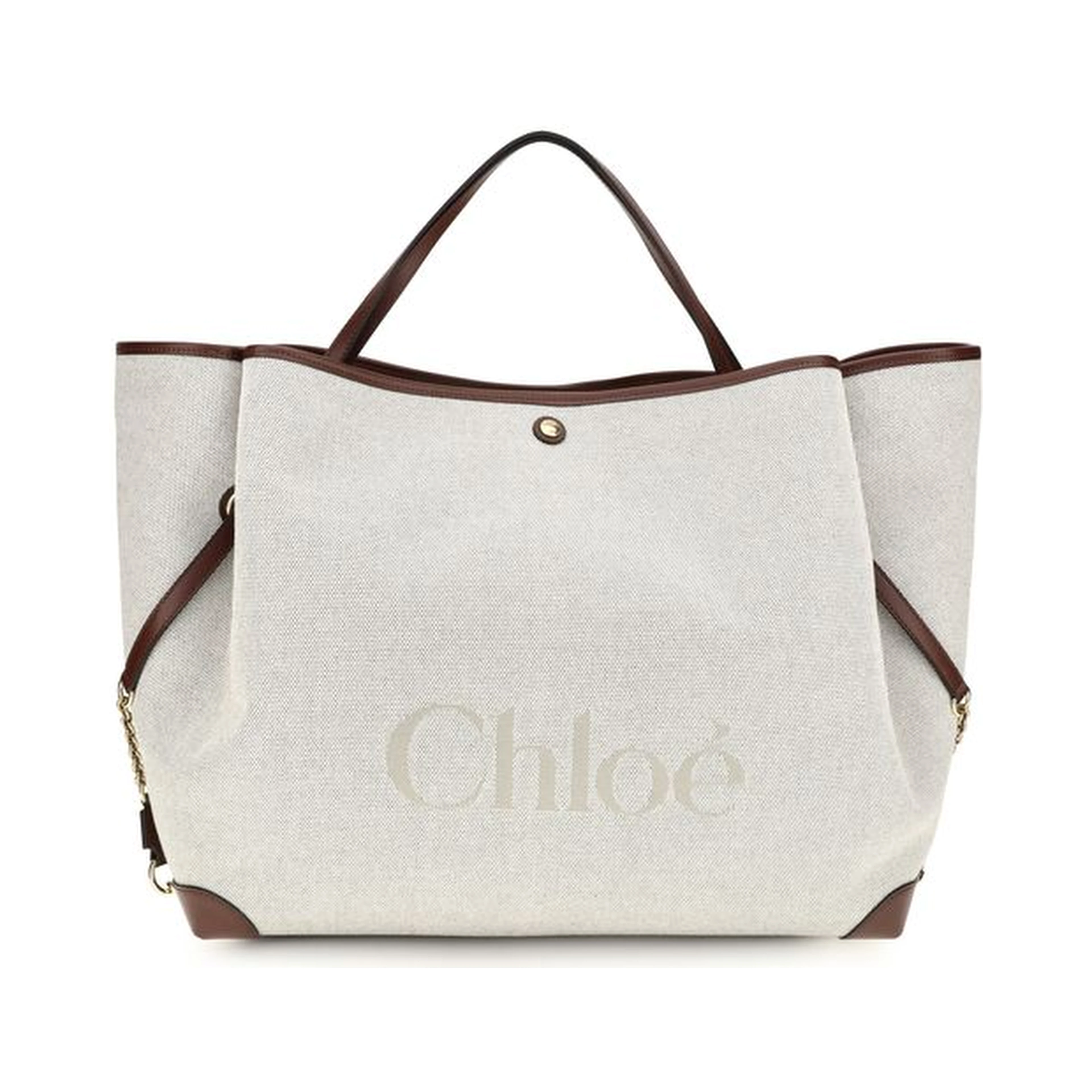 Beige Cotton Shoulder Bag