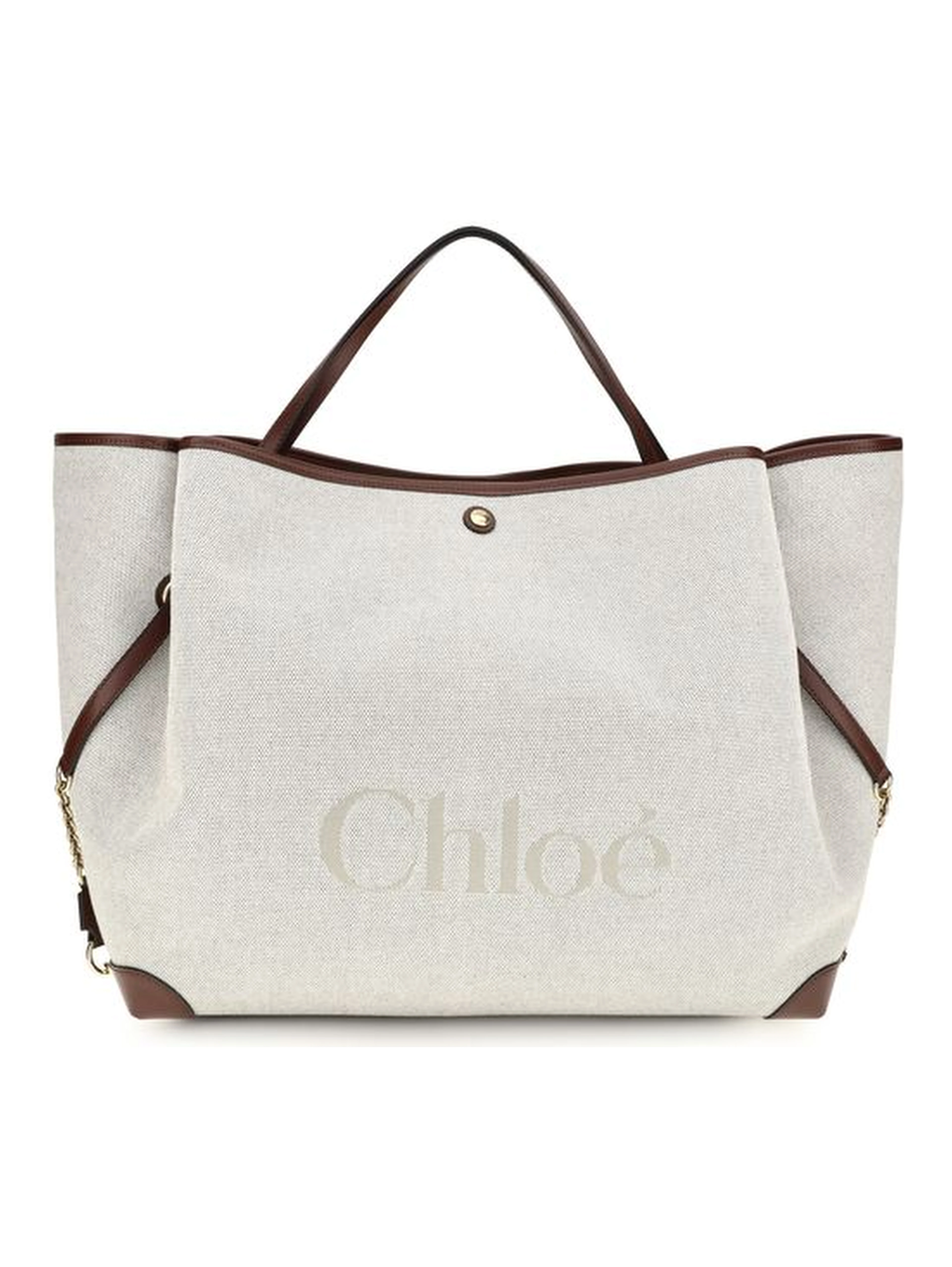 Beige Cotton Shoulder Bag