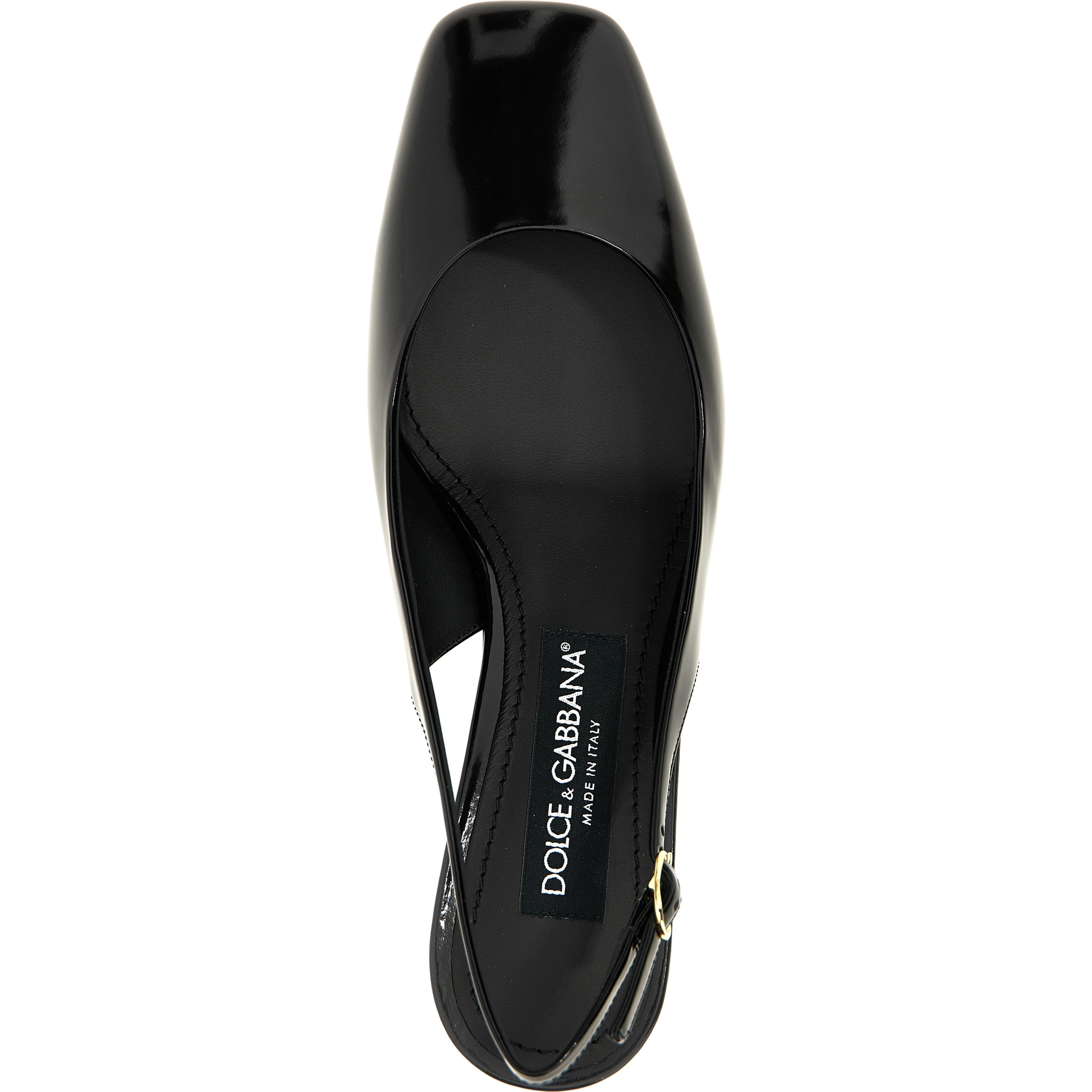 Black Calfskin Mid Heel Pumps