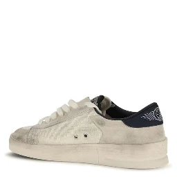Beige Calf Leather Bos Taurus Athletic Sneakers