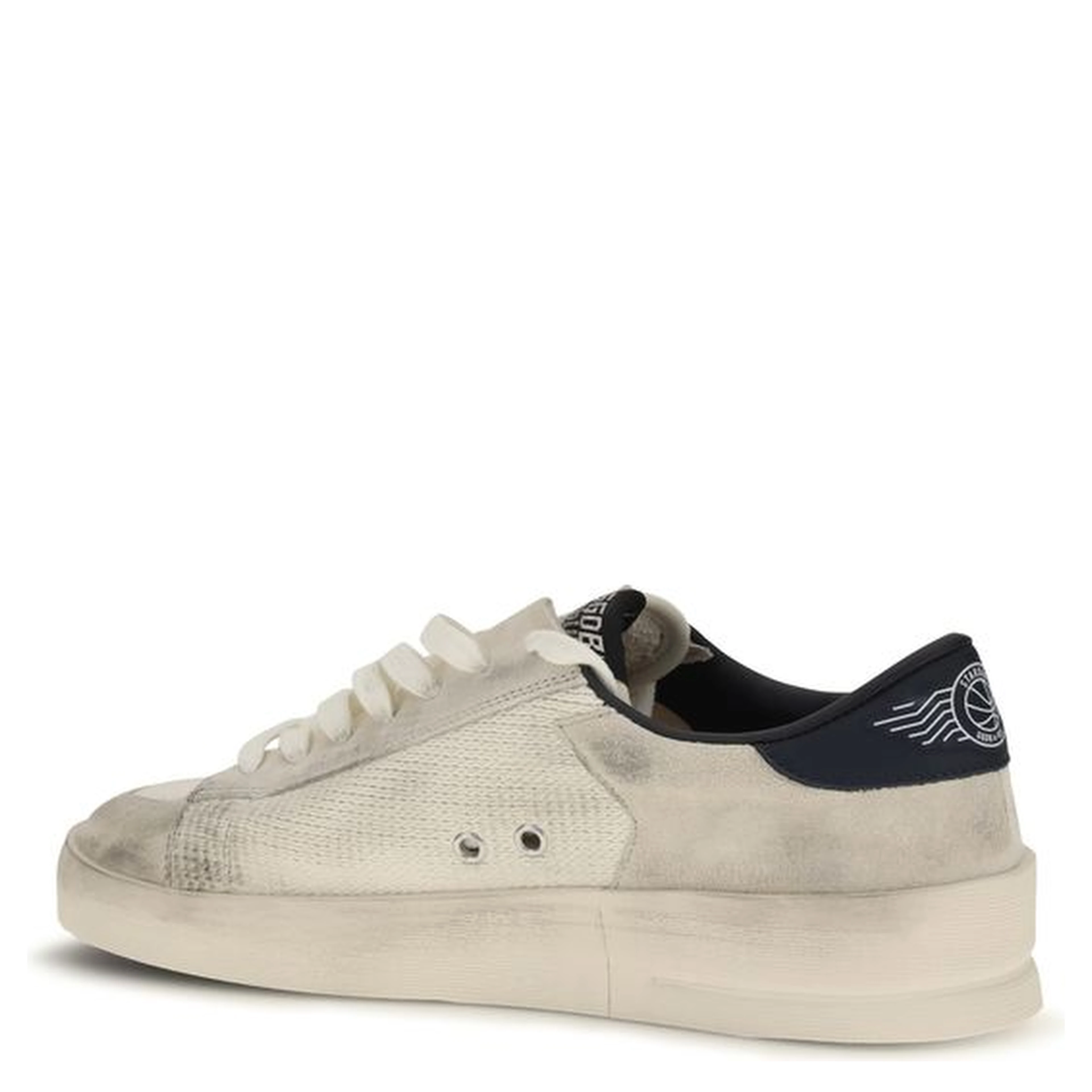Beige Calf Leather Bos Taurus Athletic Sneakers