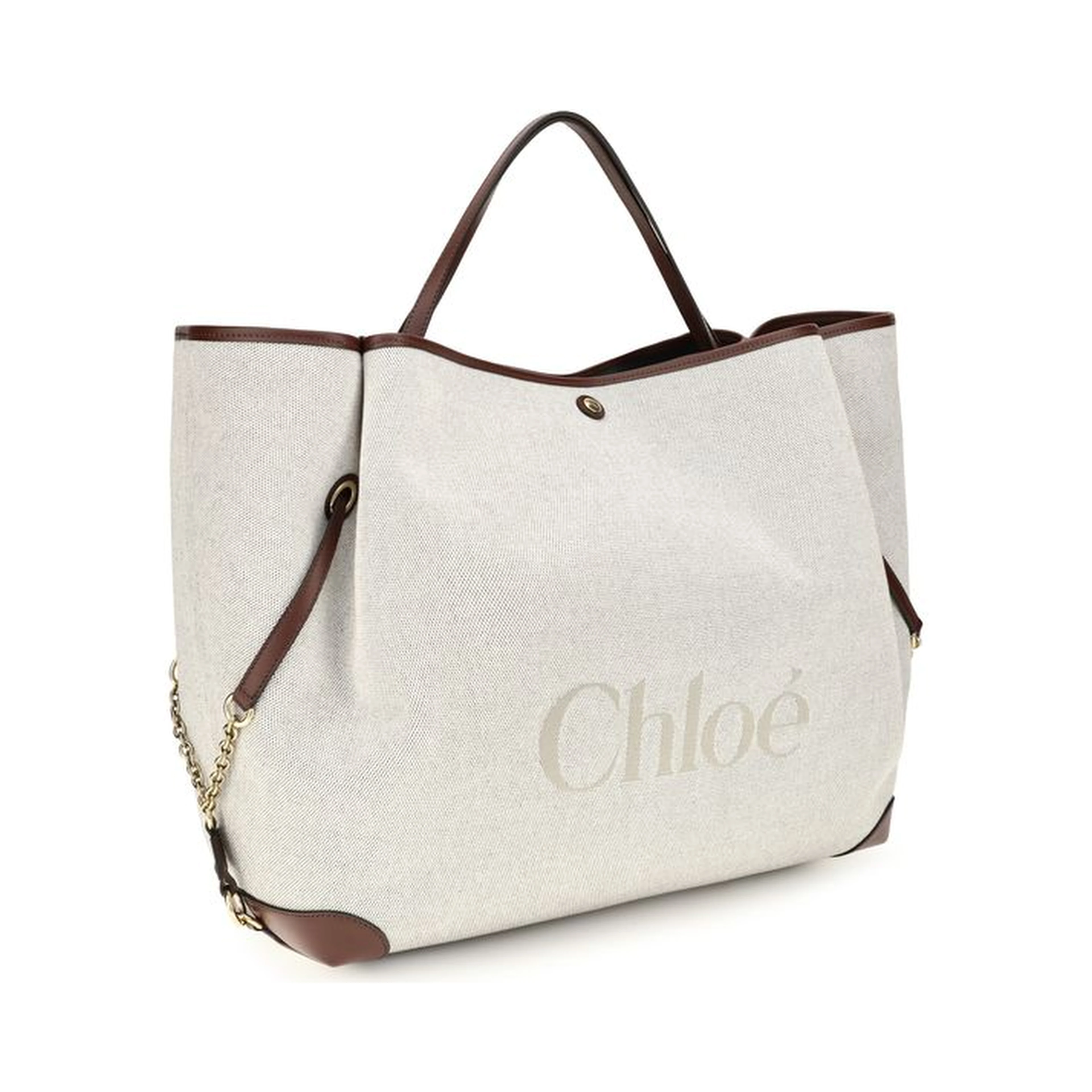 Beige Cotton Shoulder Bag