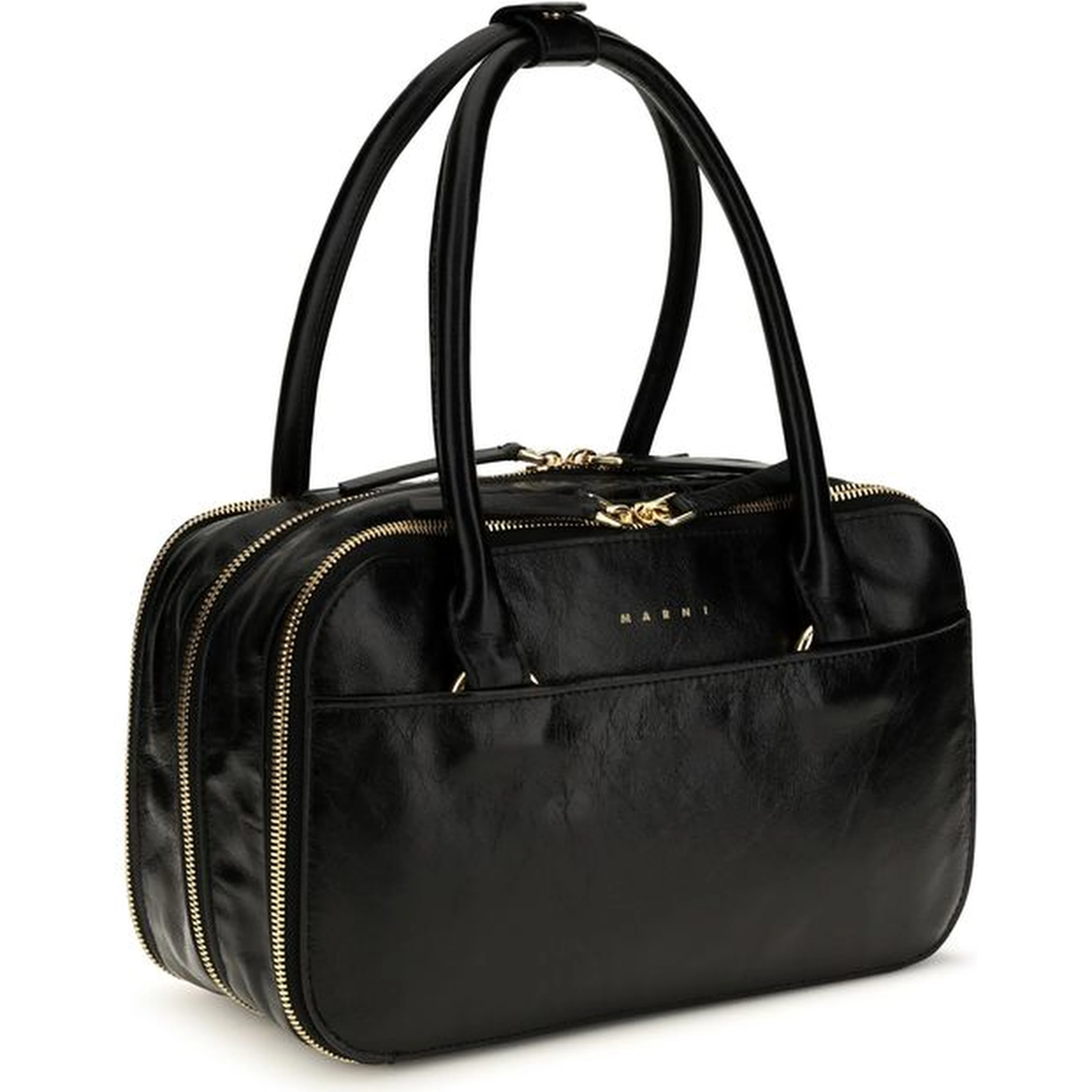 Black Calf Leather Bos Taurus Handbag