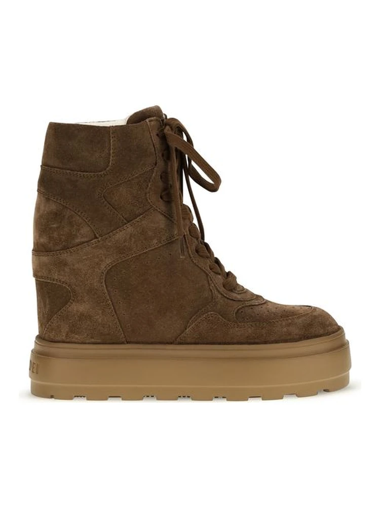 Brown Rubber Chunky Sneakers