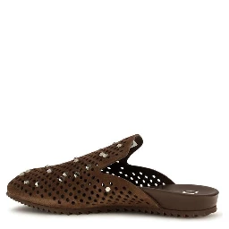 Brown Calf Leather Bos Taurus Mules