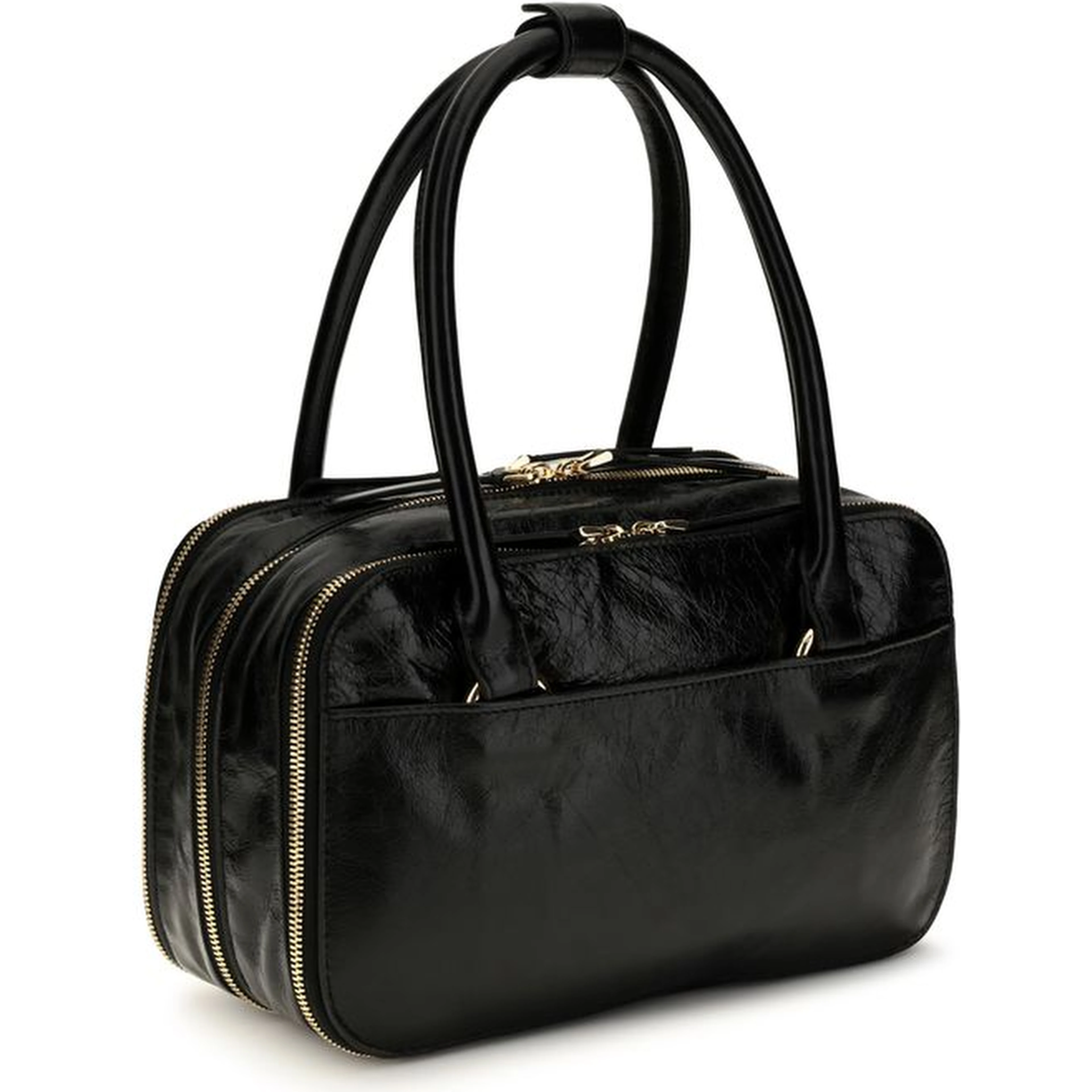 Black Calf Leather Bos Taurus Handbag