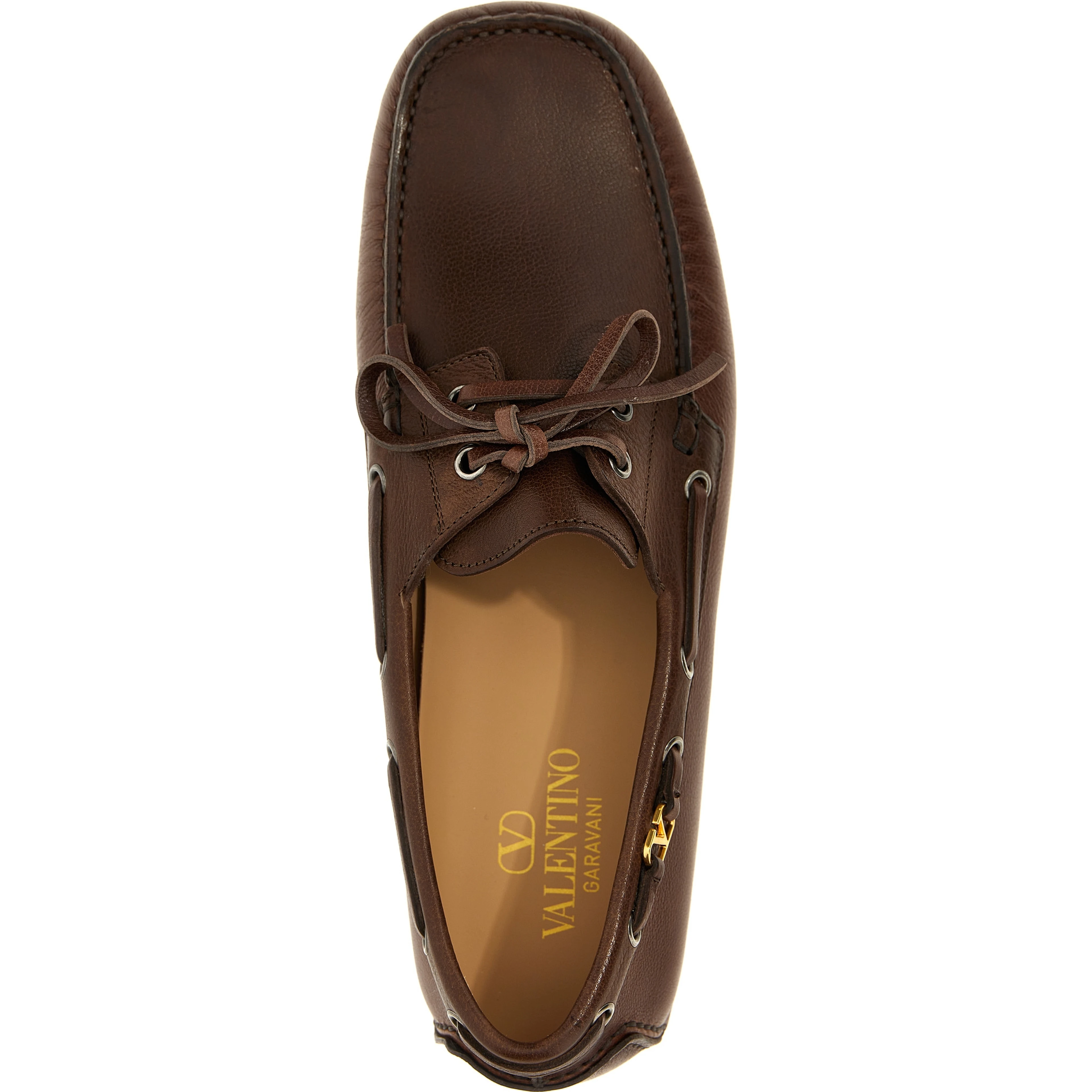 Brown Buffalo Leather Slip-On Loafers