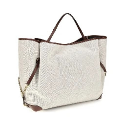 Beige Cotton Shoulder Bag