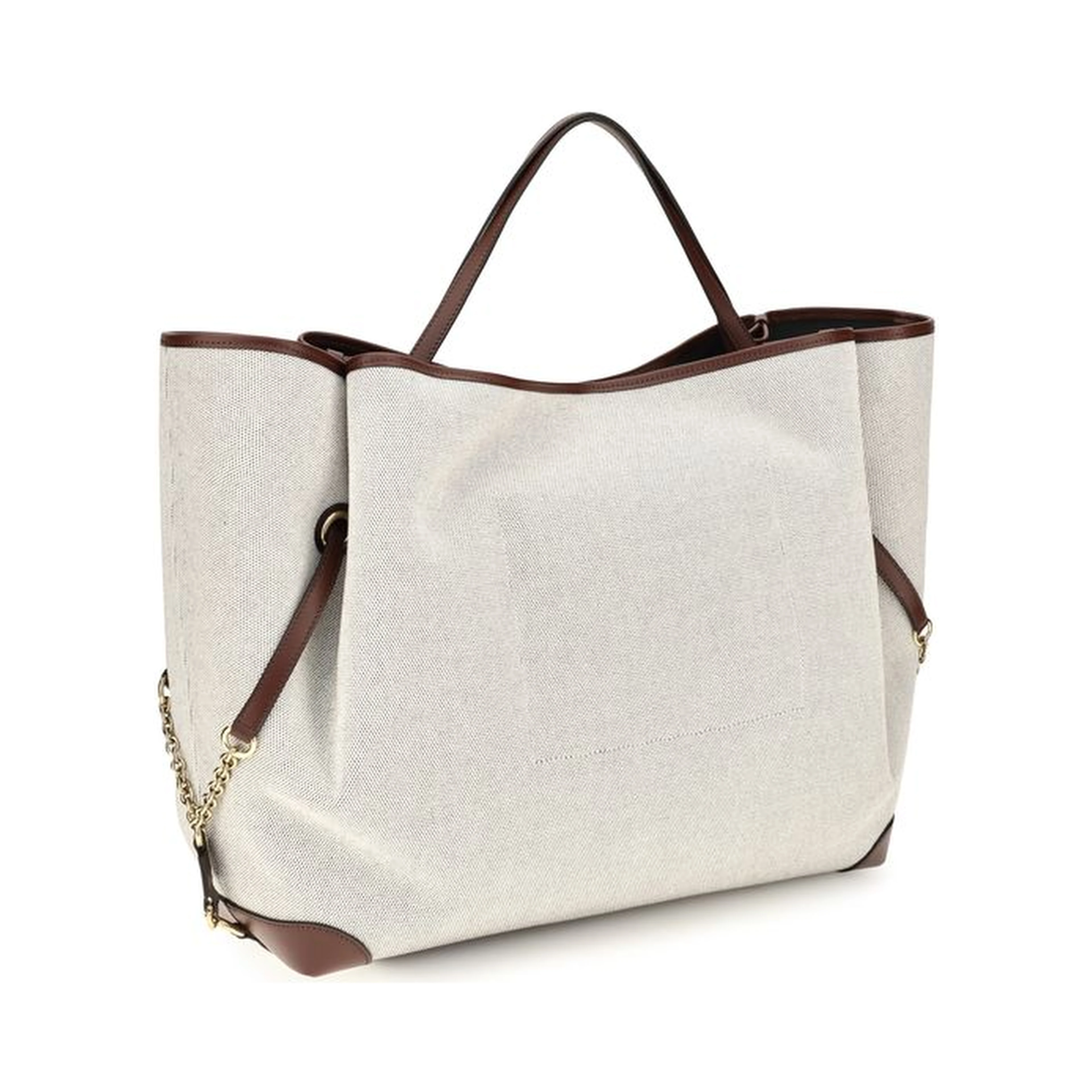 Beige Cotton Shoulder Bag
