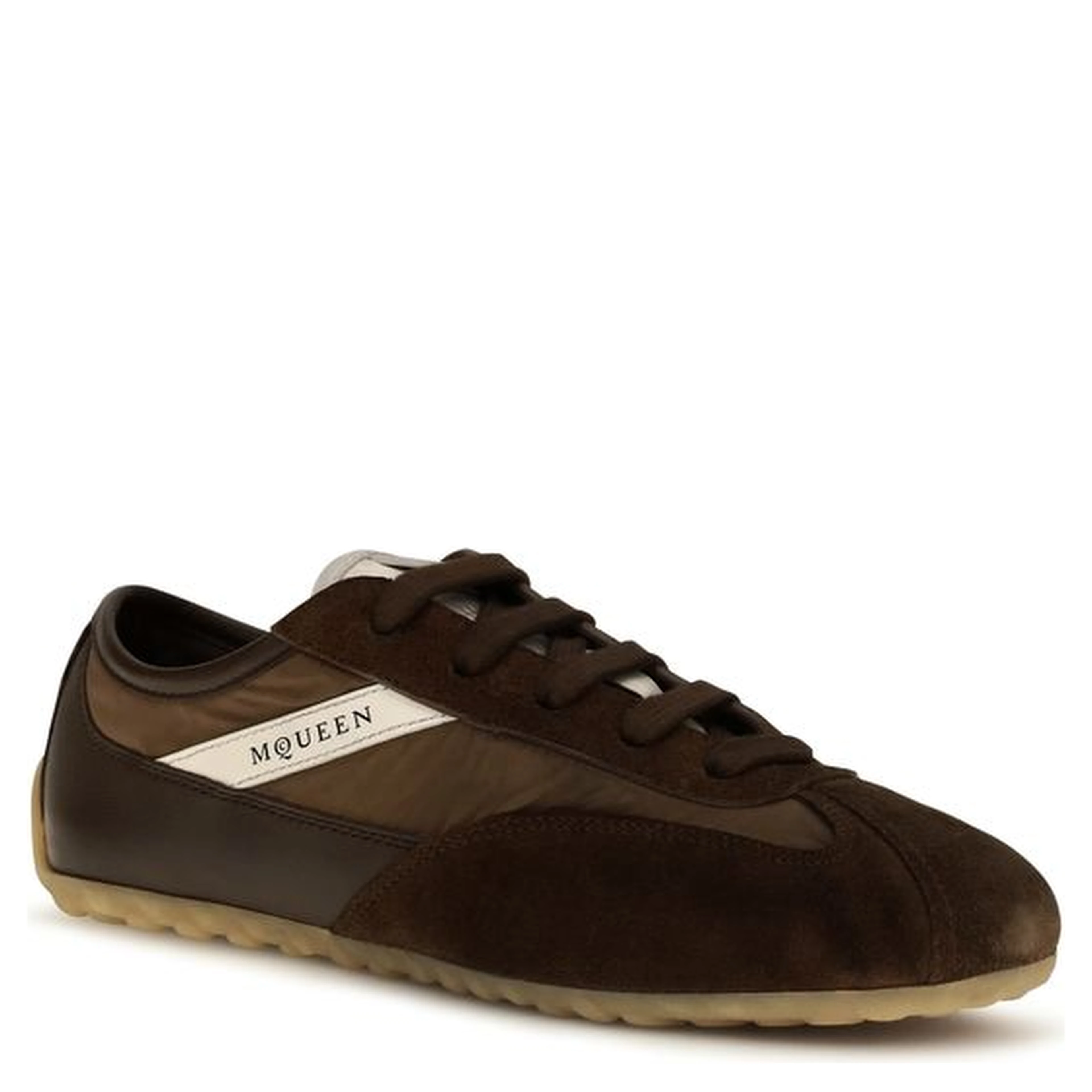 Brown Suede Leather Athletic Sneakers