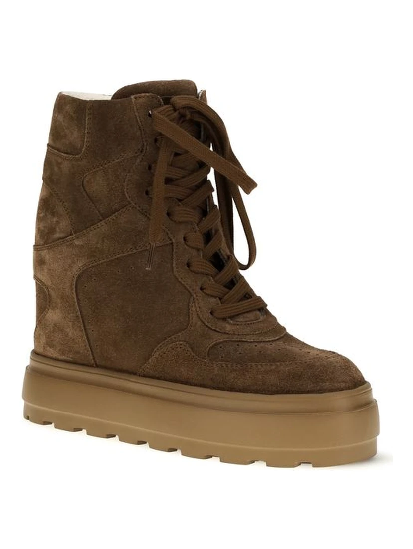 Brown Rubber Chunky Sneakers