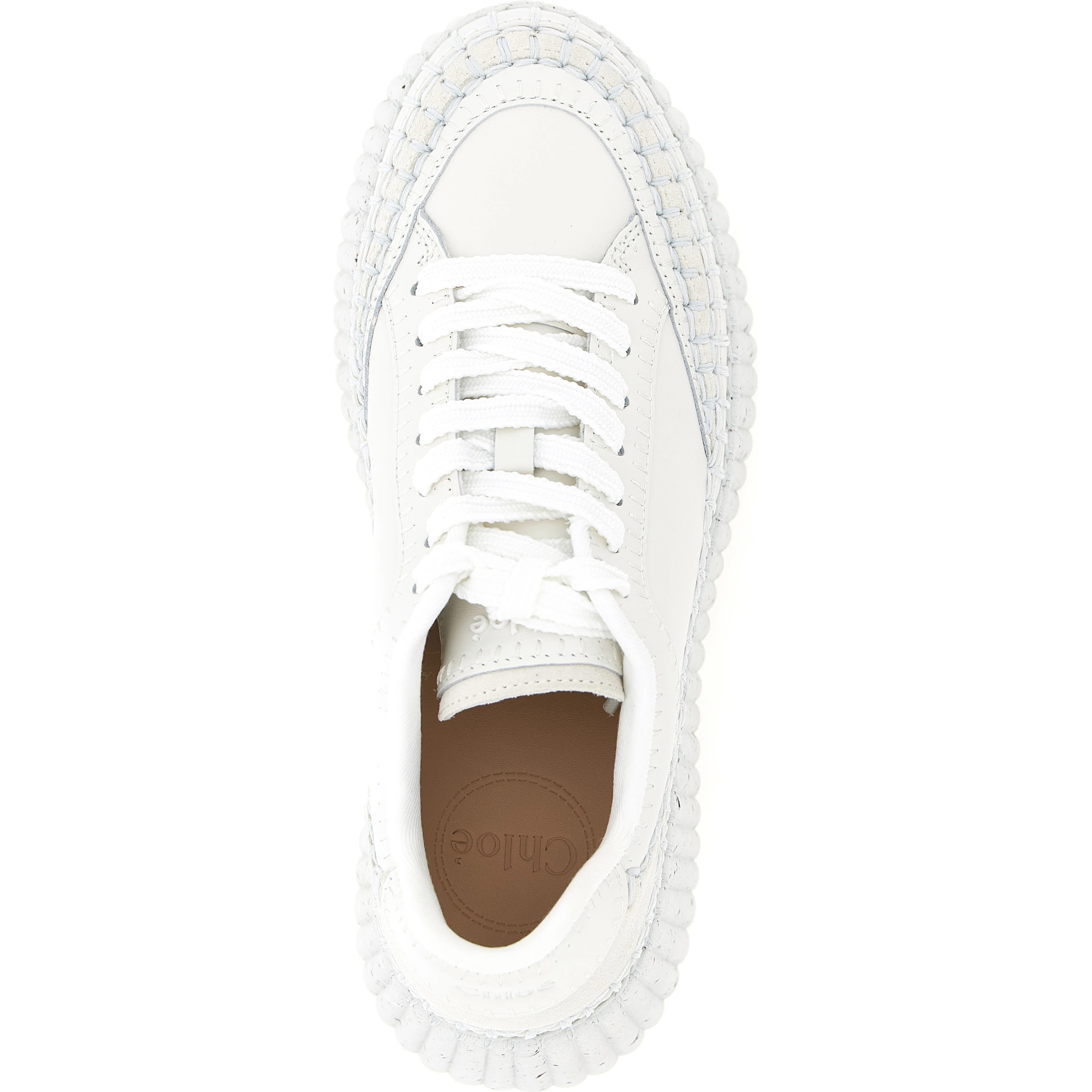 White Polyester Wedge Sandals