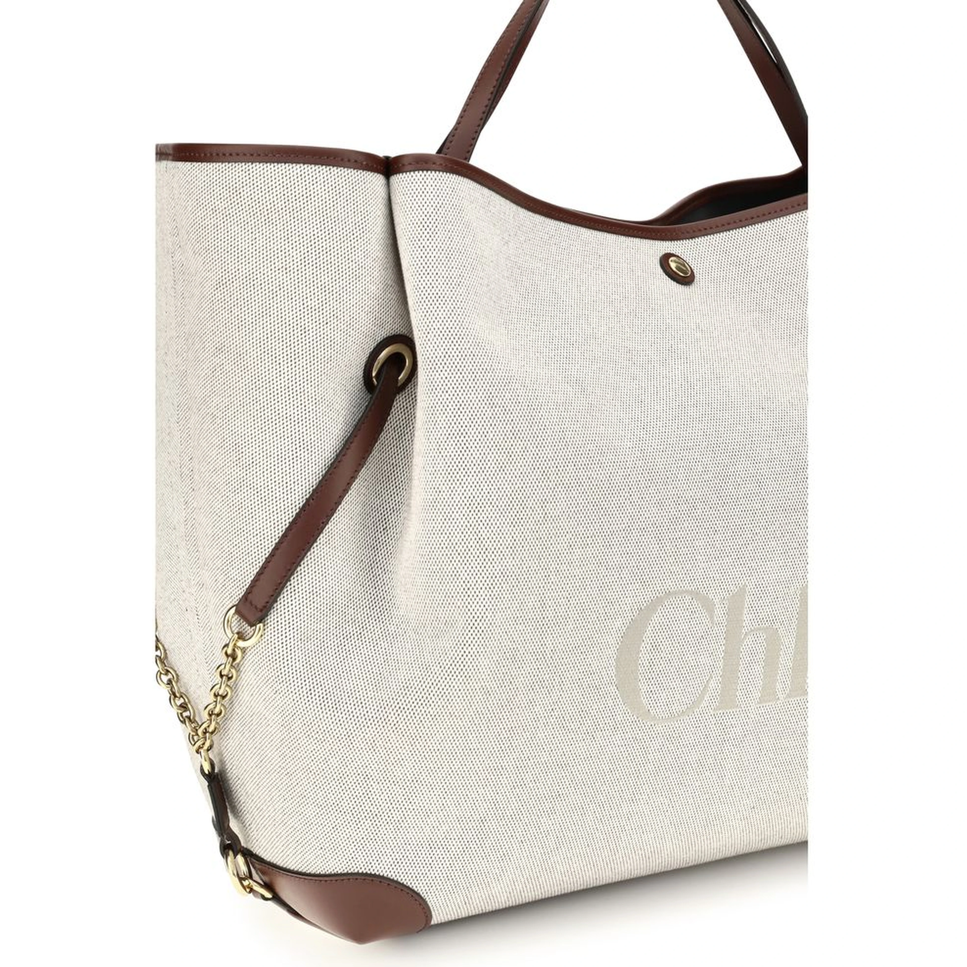 Beige Cotton Shoulder Bag