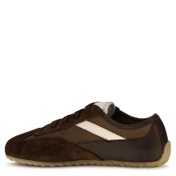 Brown Suede Leather Athletic Sneakers