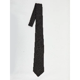 Striped wide tie in silk jacquard