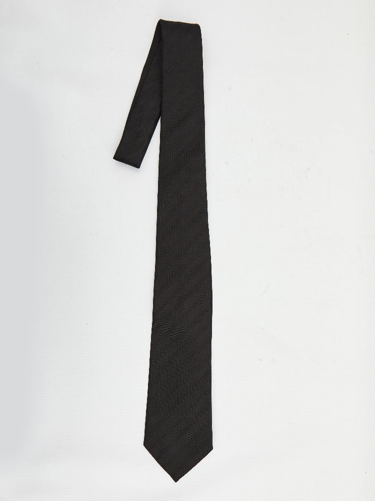 Striped wide tie in silk jacquard