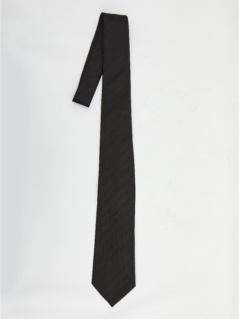 Striped wide tie in silk jacquard