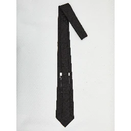 Striped wide tie in silk jacquard
