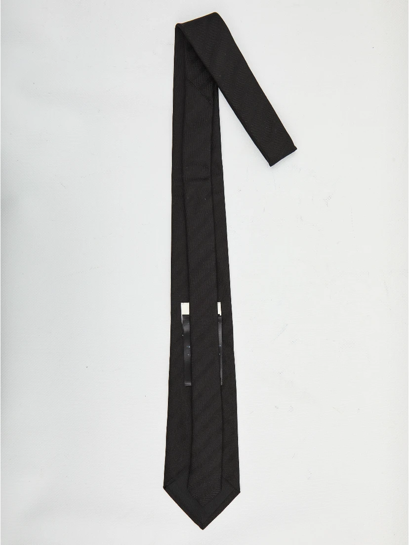 Striped wide tie in silk jacquard