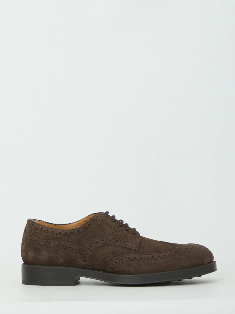 Lace-up suede shoes