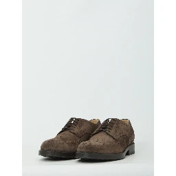 Lace-up suede shoes