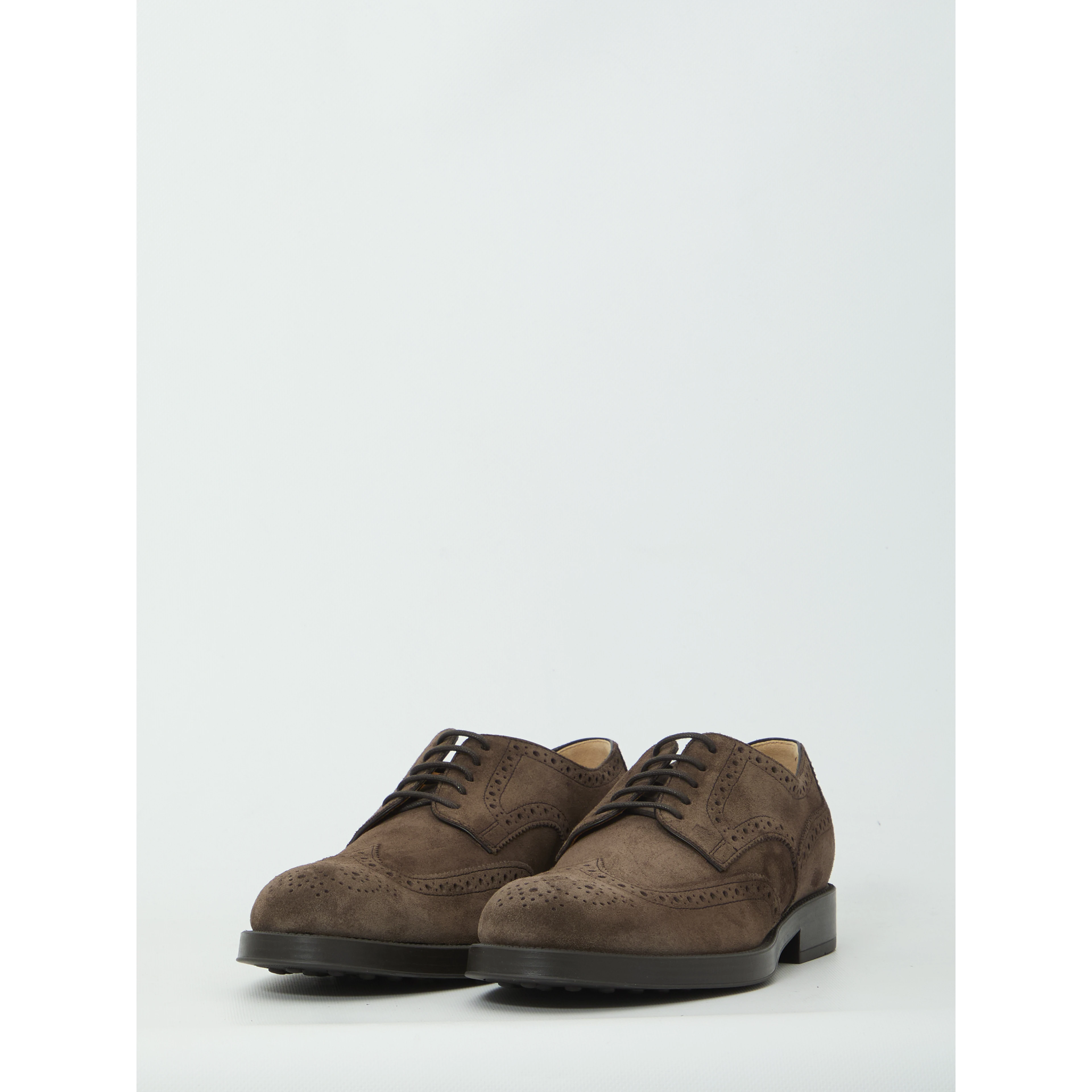 Lace-up suede shoes