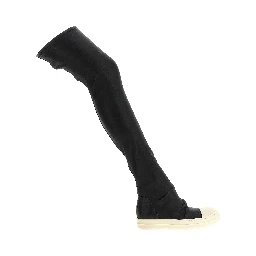 Black Lamb Leather Over The Knee