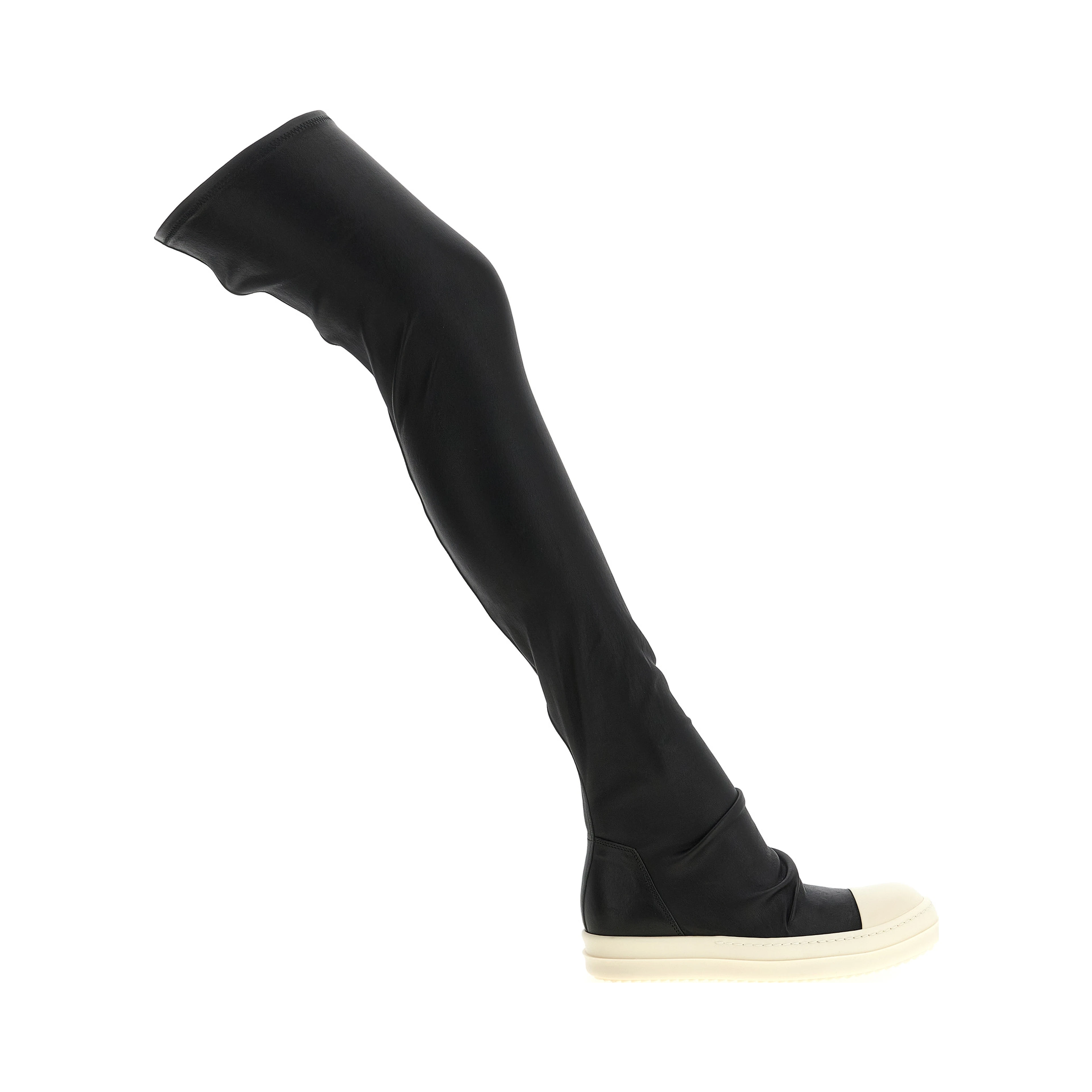 Black Lamb Leather Over The Knee