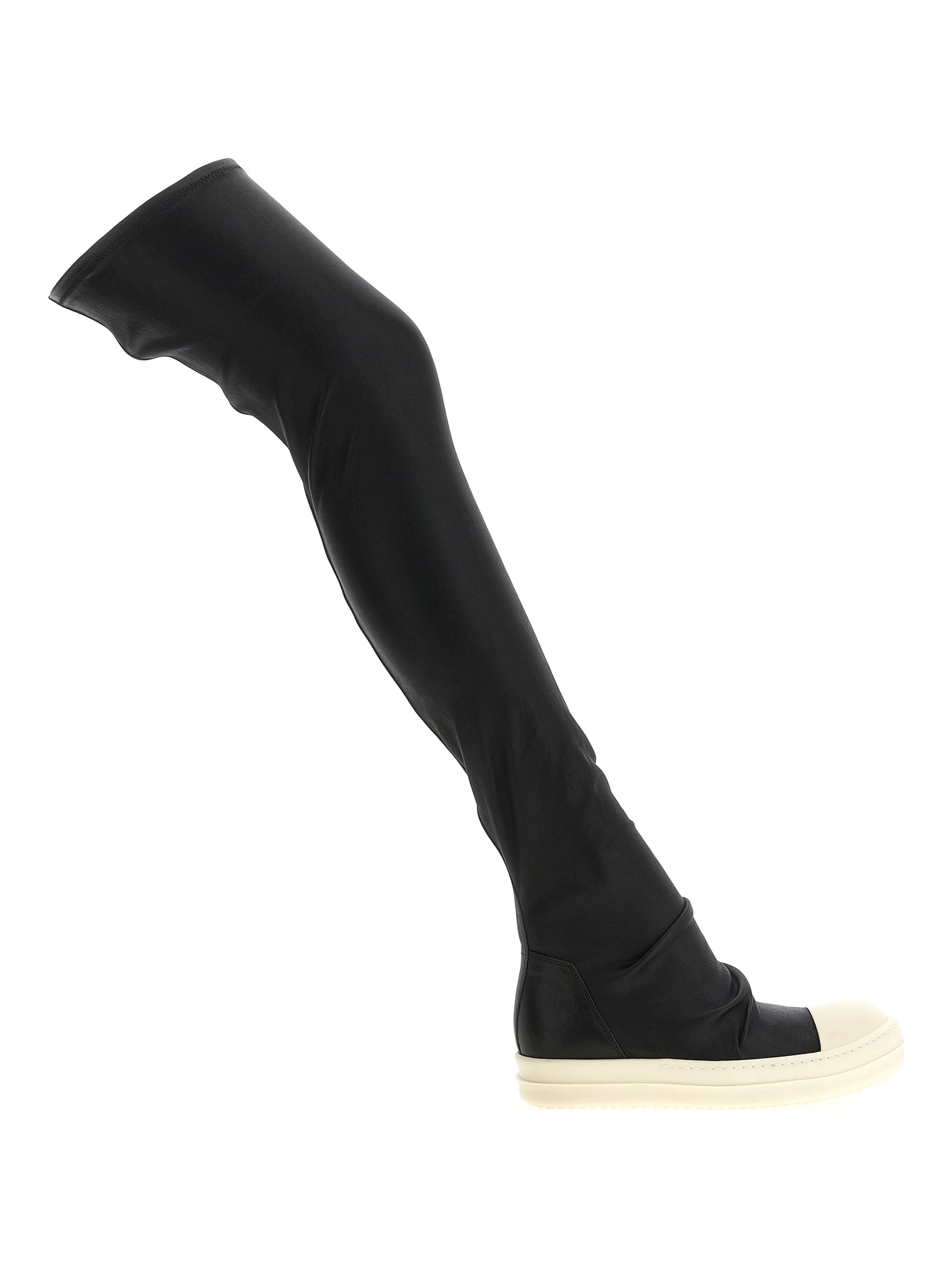 Black Lamb Leather Over The Knee