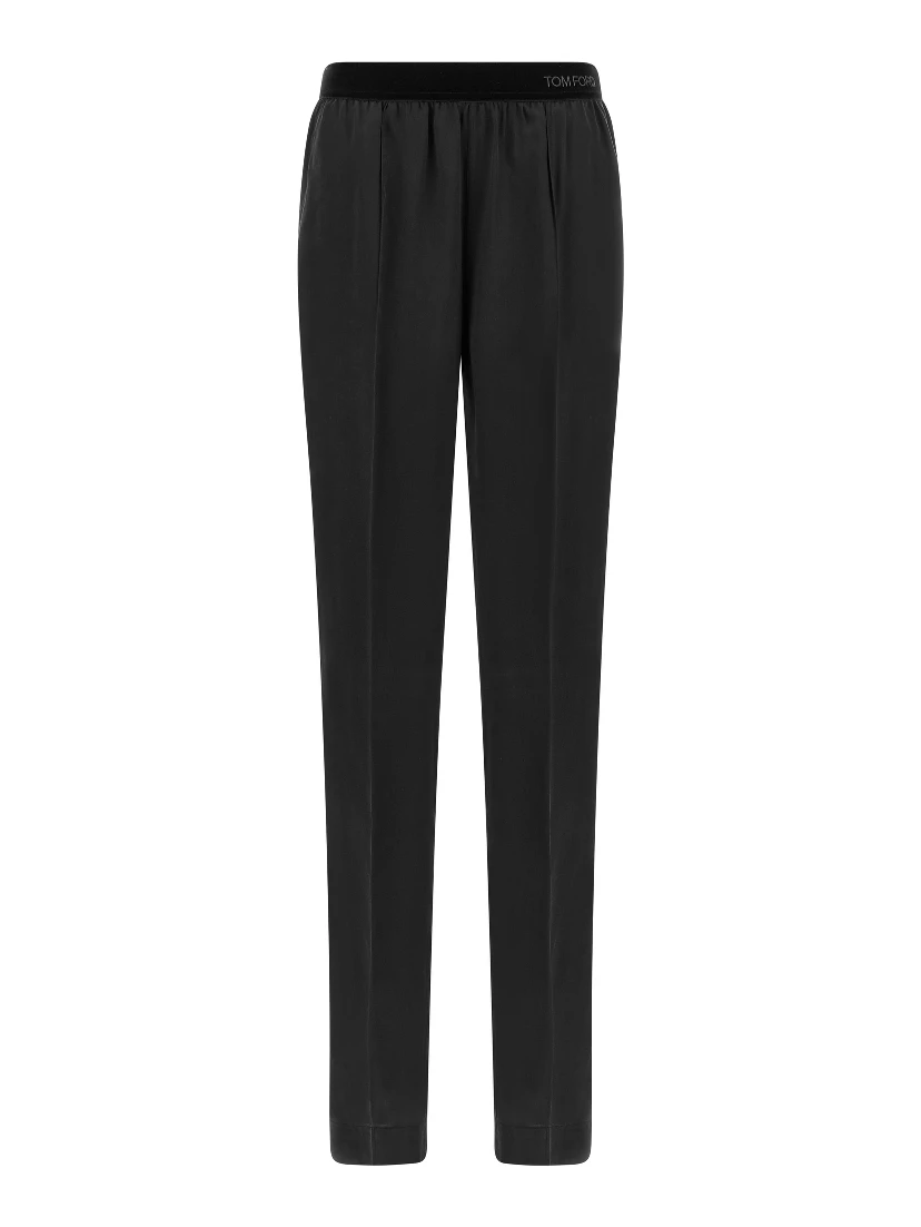 Black Silk Bottoms Sleepwear