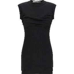 Black Cotton Short Dress