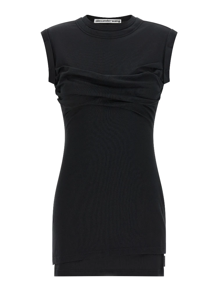 Black Cotton Short Dress