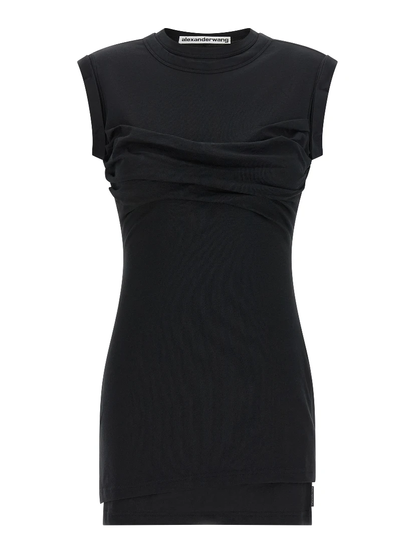 Black Cotton Short Dress