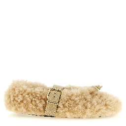 Beige Lambskin Ballet Flats