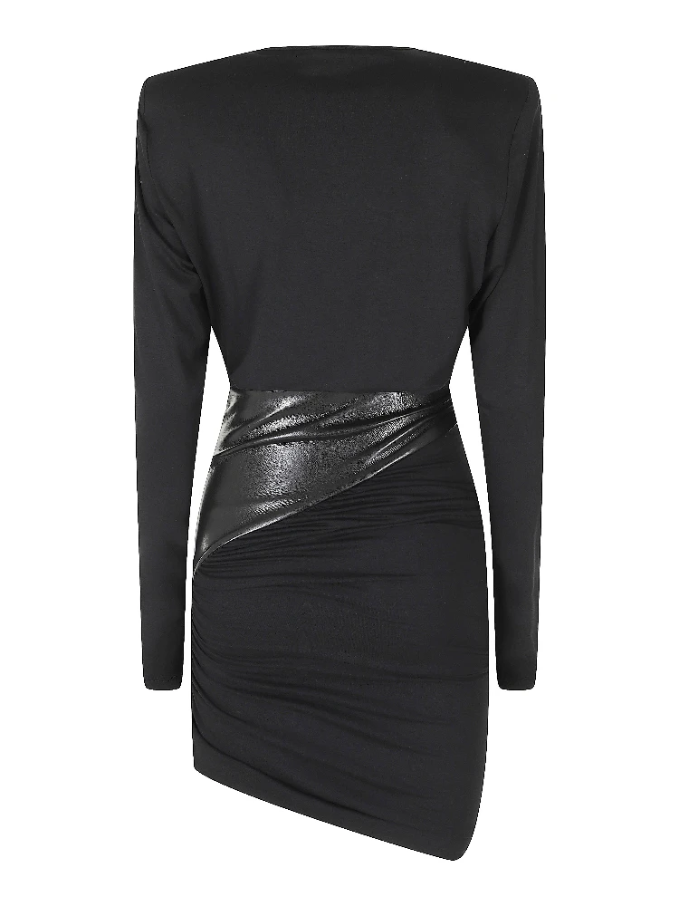 URSULA MINI VEGAN LEATHER DETAILED DRAPED MINI DRESS alternative
