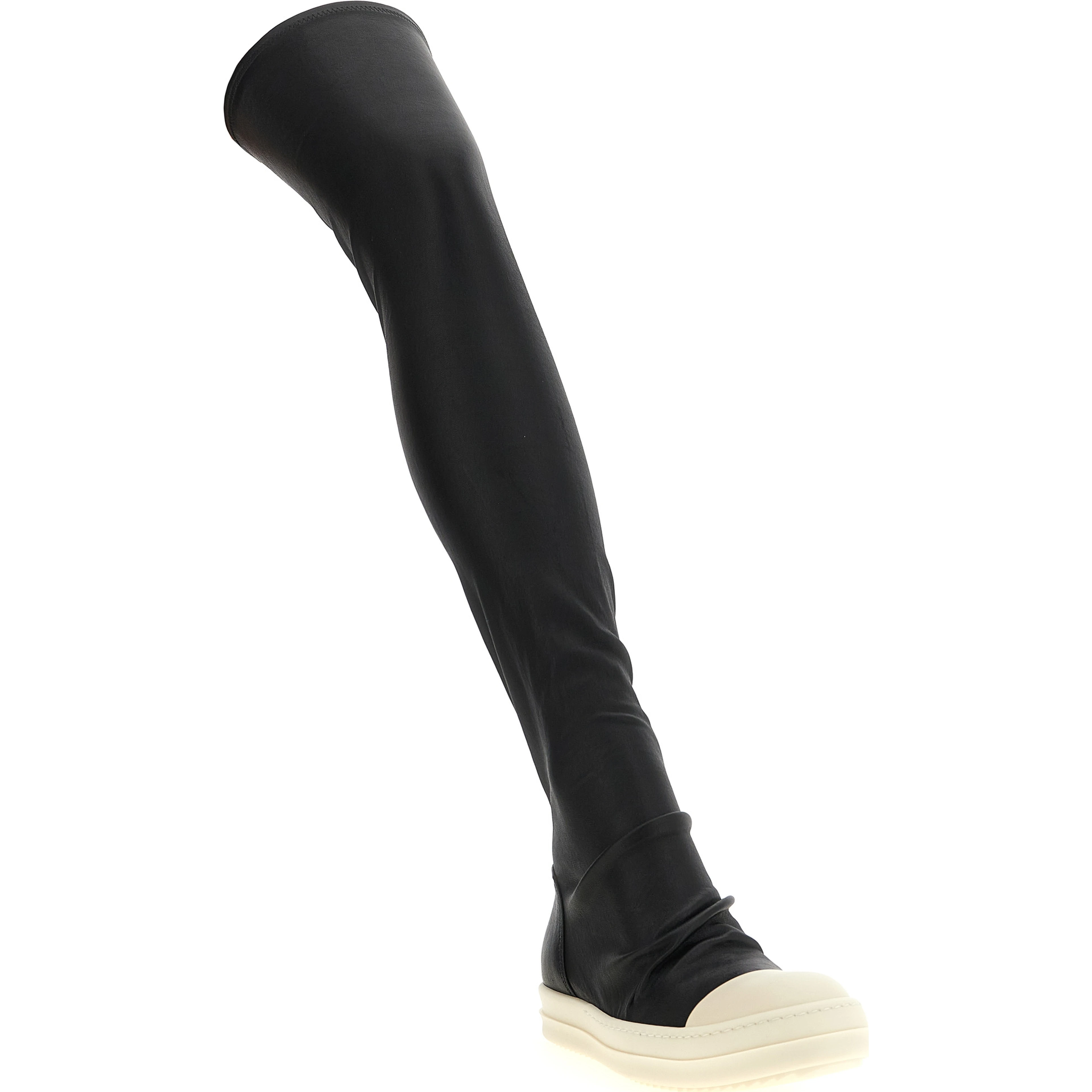 Black Lamb Leather Over The Knee