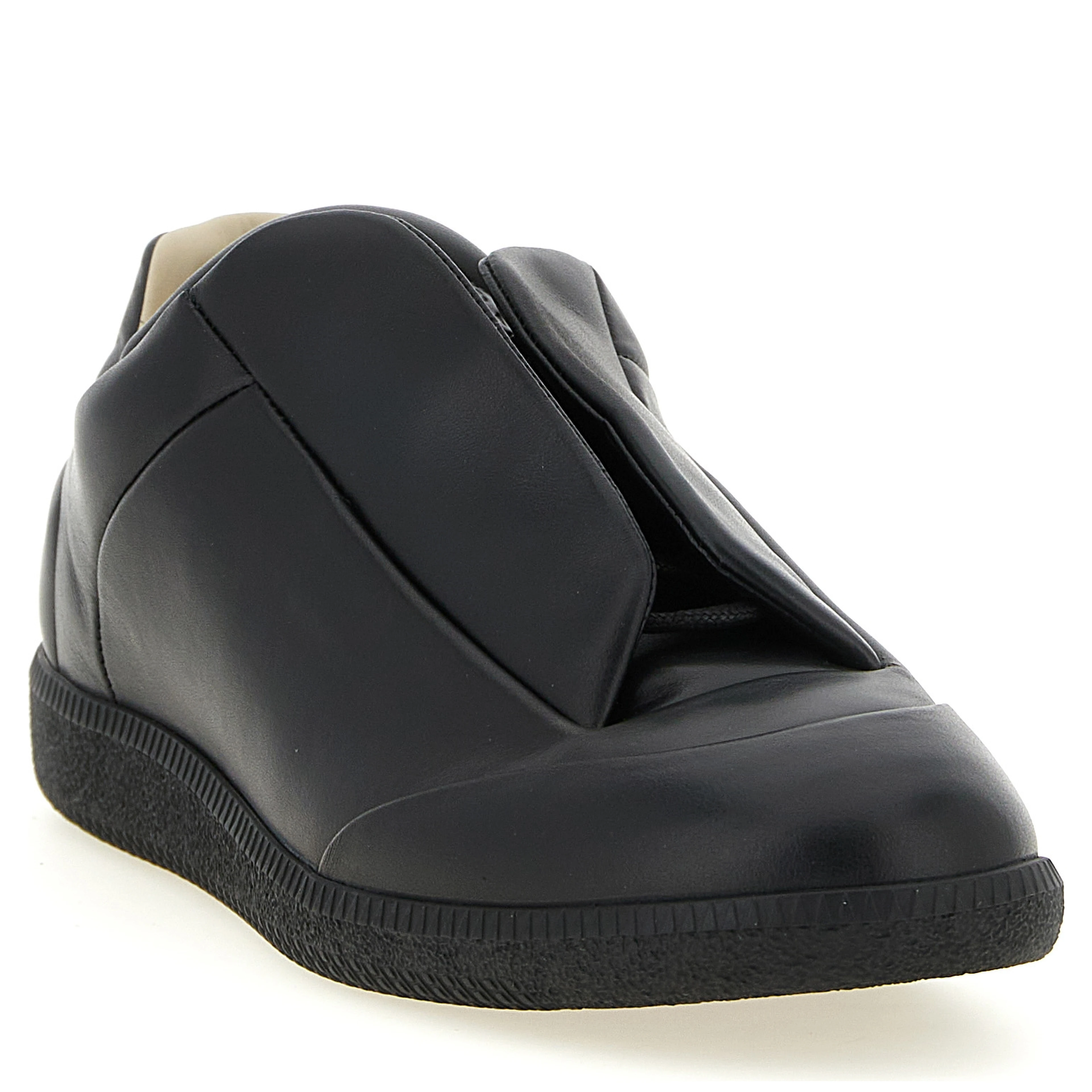 Black Calfskin Low Top Sneakers
