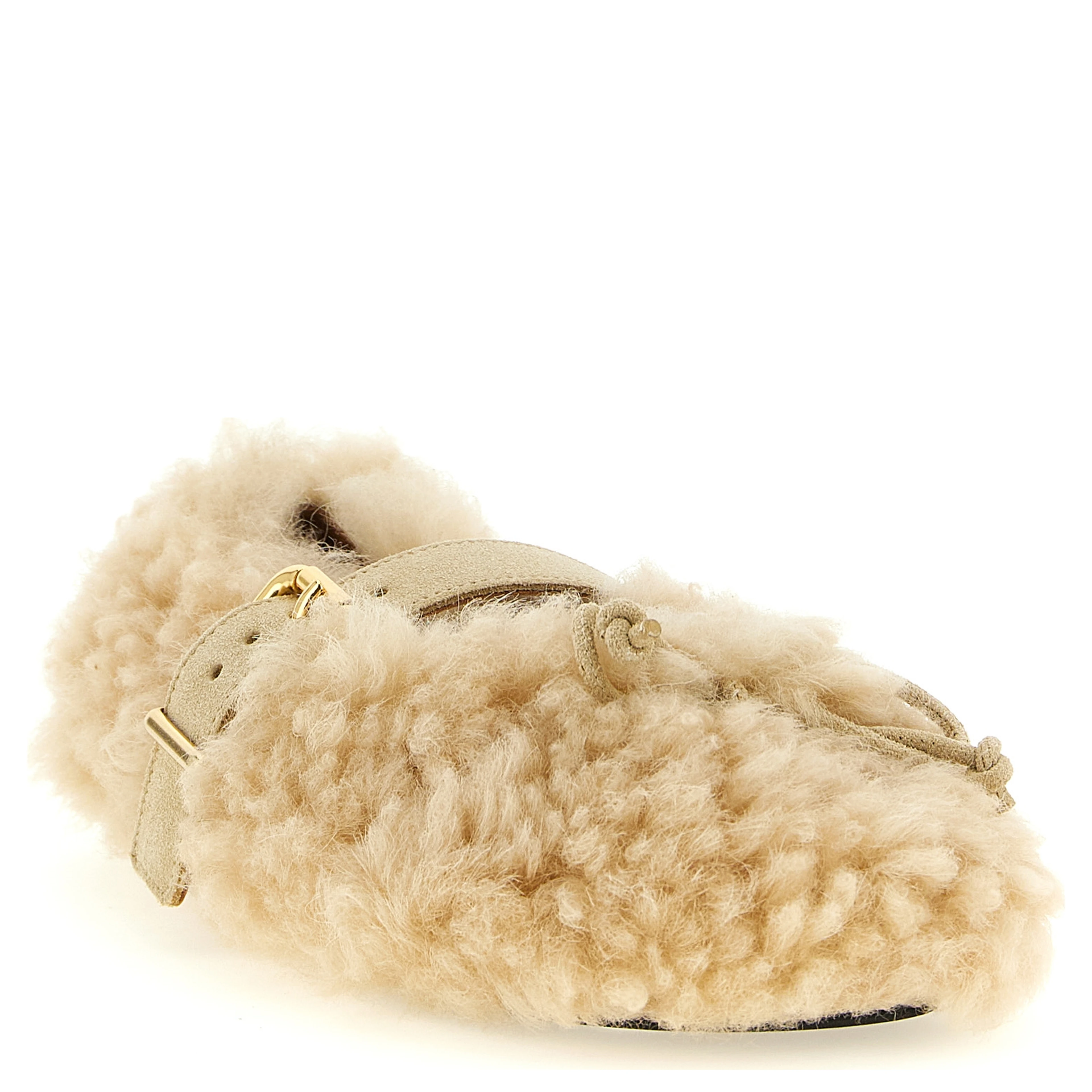 Beige Lambskin Ballet Flats