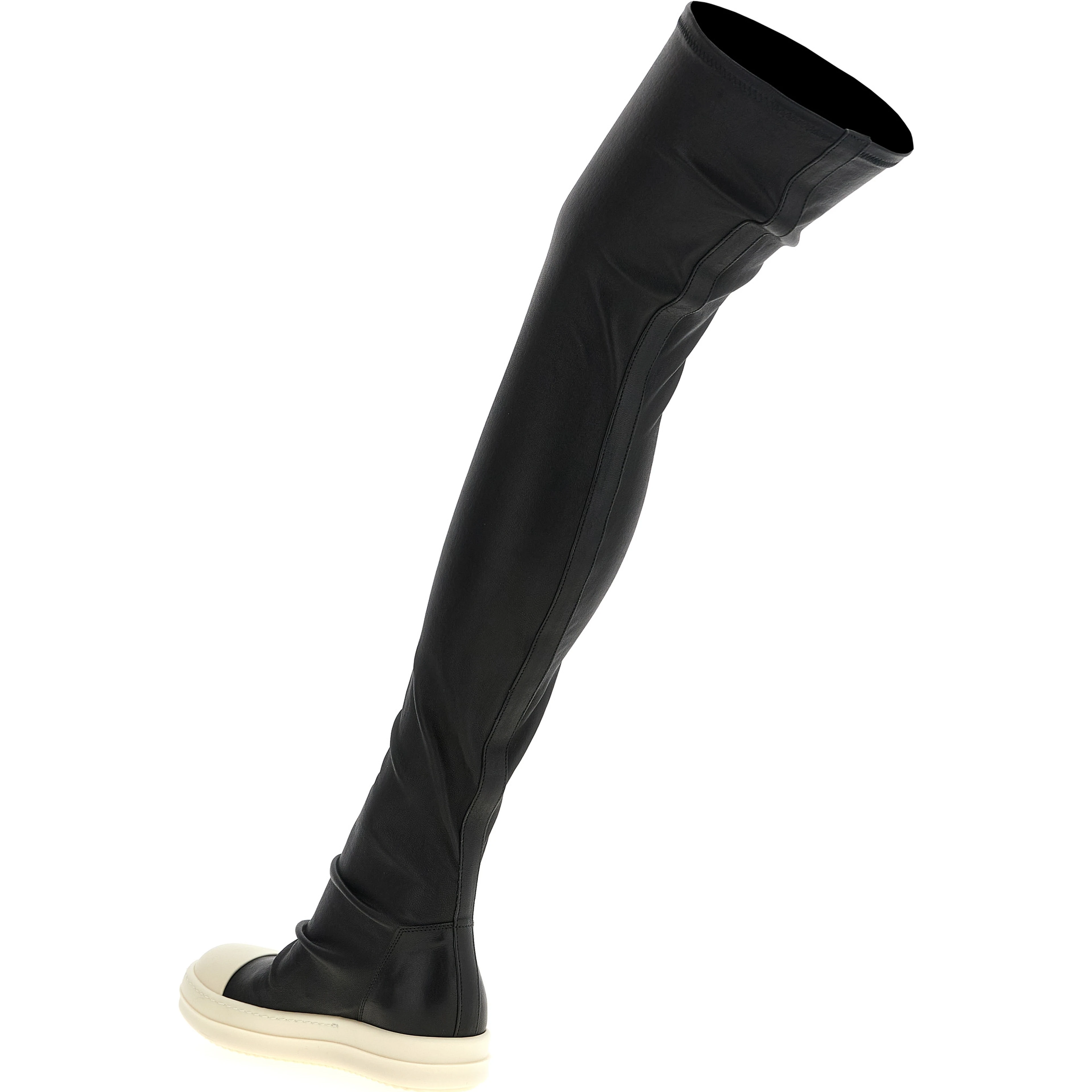 Black Lamb Leather Over The Knee